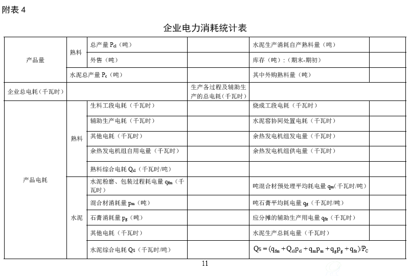 水泥企业电耗核算办法11